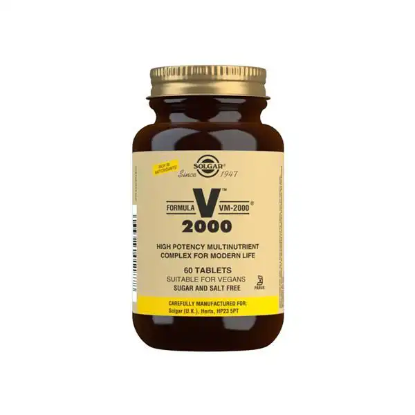 Frasco de multivitaminas Solgar V-2000 60 comprimidos