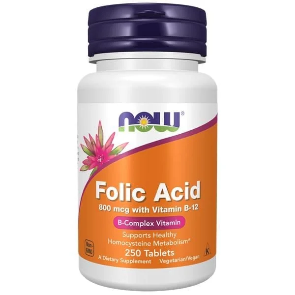 Ácido Fólico 800mcg + Vitamina B12 - 250 comprimidos