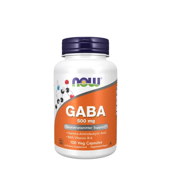 NOW Foods GABA 500 mg con B6 – 100 cápsulas vegetales