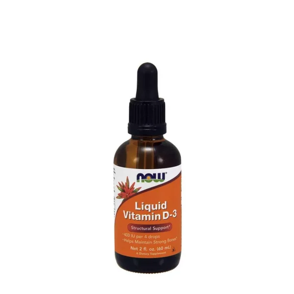 NOW Foods Vitamina D3 líquida 100 UI por gota – 59 ml