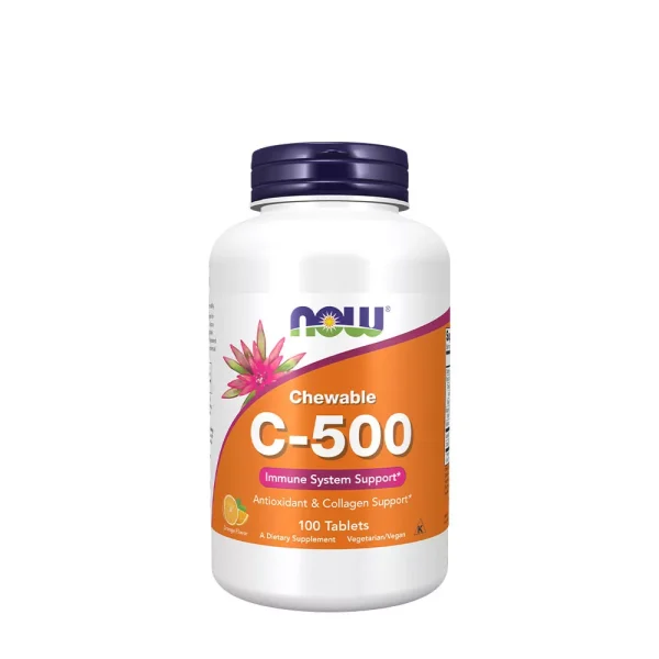 NOW Foods Vitamina C-500 masticable sabor naranja – 100 comprimidos