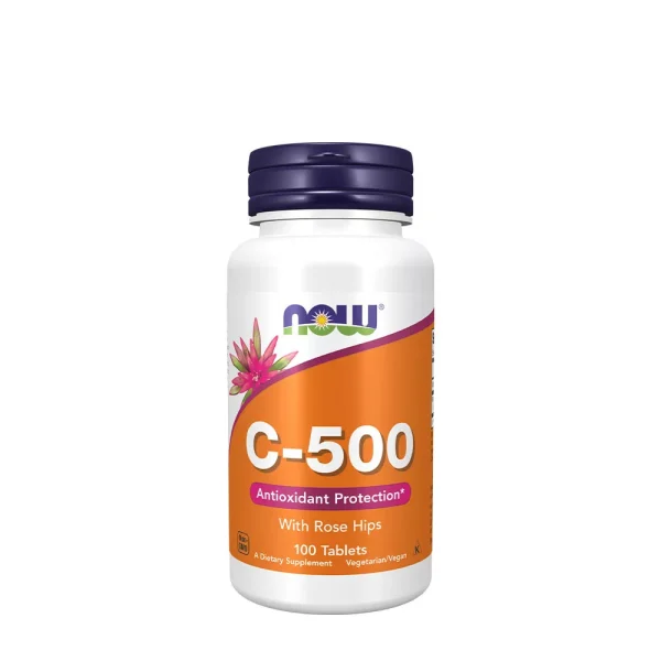 NOW Foods Vitamina C-500 con escaramujo – 100 comprimidos