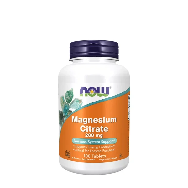 NOW Foods Citrato de Magnesio 200 mg – 100 comprimidos