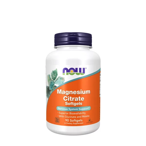 NOW Foods Citrato de Magnesio con Glicinato y Malato – 90 perlas