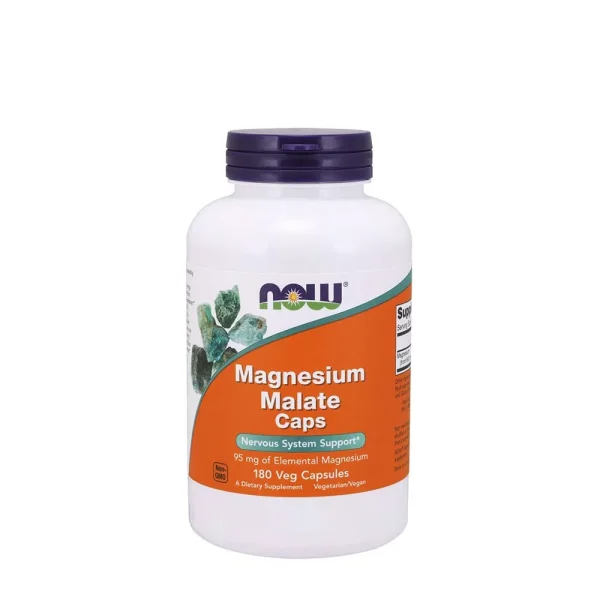 NOW Foods Malato de Magnesio – 180 cápsulas vegetales