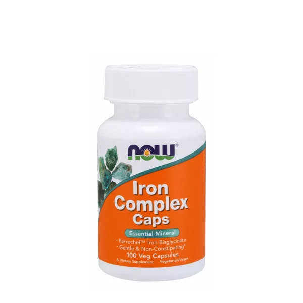 NOW Foods Iron Complex con Hierro Ferrochel – 100 cápsulas vegetales