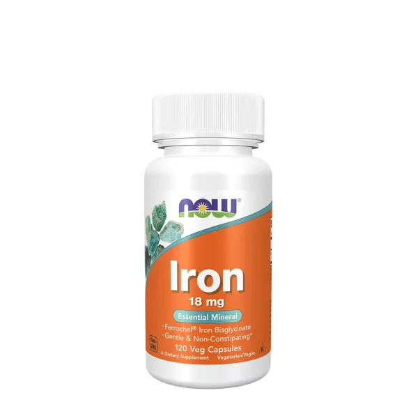 NOW Foods Hierro Bisglicinato Ferrochel 18 mg – 120 cápsulas vegetales