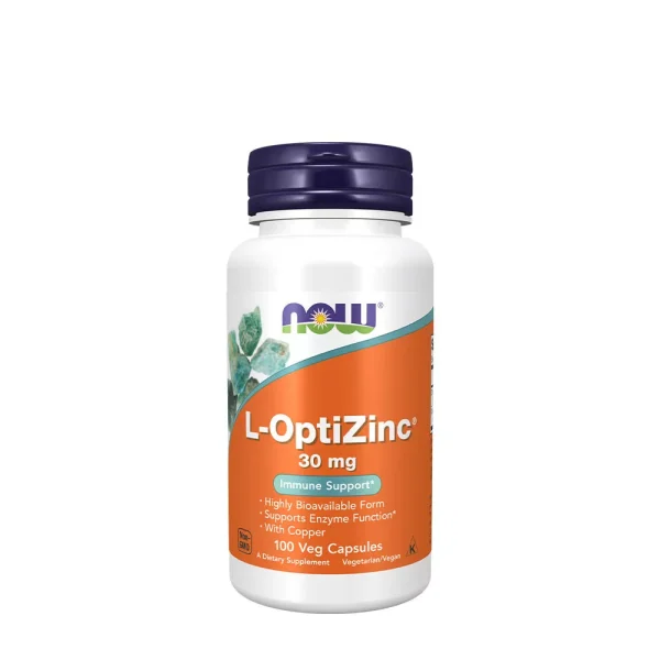 NOW Foods L-OptiZinc 30 mg con cobre, 100 cápsulas vegetales