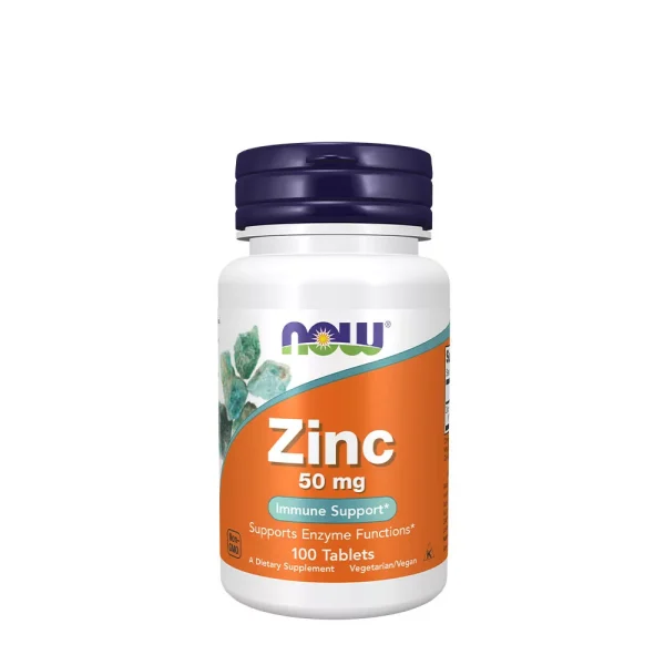 NOW Foods Zinc 50 mg, 100 comprimidos