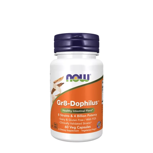 NOW Foods Gr8-Dophilus Probiótico – 60 cápsulas vegetales