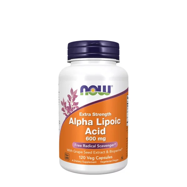 NOW Foods Ácido Alfa Lipoico 600 mg Extra Strength – 120 cápsulas vegetales