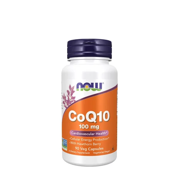 NOW Foods CoQ10 100 mg con Espino Blanco – 90 cápsulas vegetales