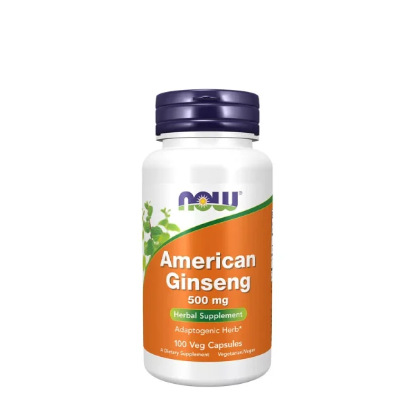 NOW Foods Ginseng Americano 500 mg – 100 cápsulas vegetales