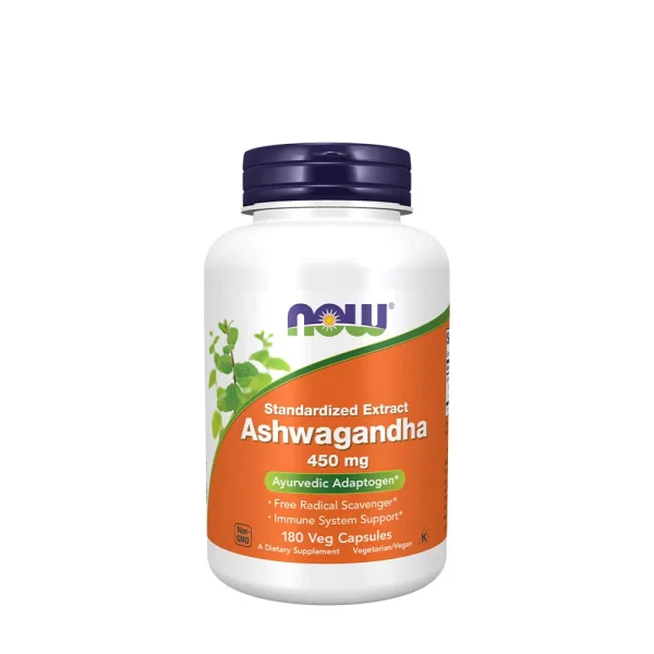 NOW Foods Ashwagandha 450 mg – 180 cápsulas vegetales