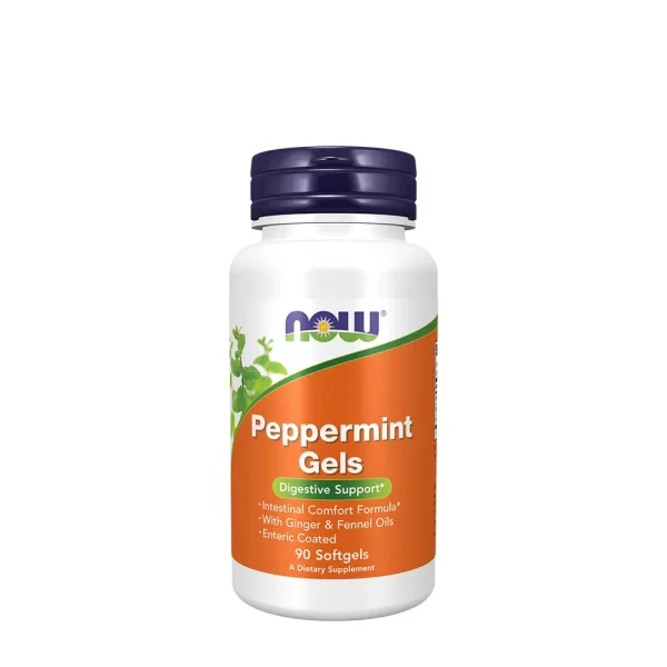 NOW Foods Peppermint Gels con menta, jengibre e hinojo – 90 perlas