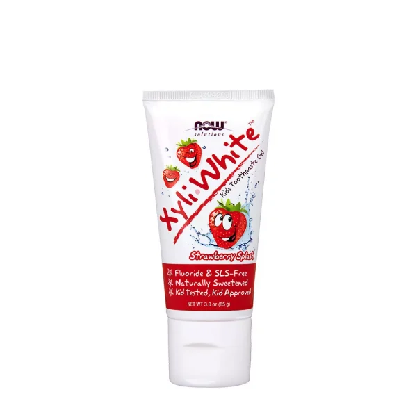 NOW Solutions XyliWhite Strawberry Splash – gel dentífrico infantil sabor fresa, 85 g
