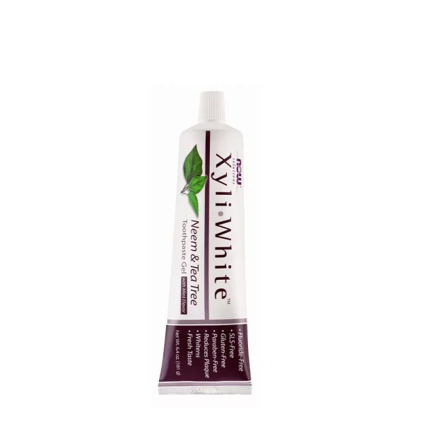 NOW Solutions XyliWhite Neem & Tea Tree – gel dentífrico sabor menta, 181 g