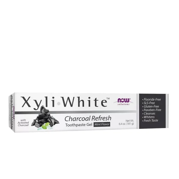 NOW Solutions XyliWhite Charcoal Refresh – gel dentífrico con carbón y menta, 181 g