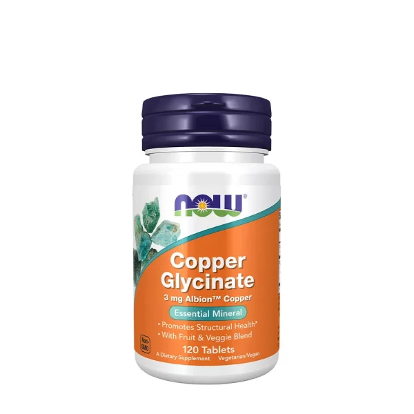 NOW Foods Glicinato de Cobre 3 mg – 120 comprimidos