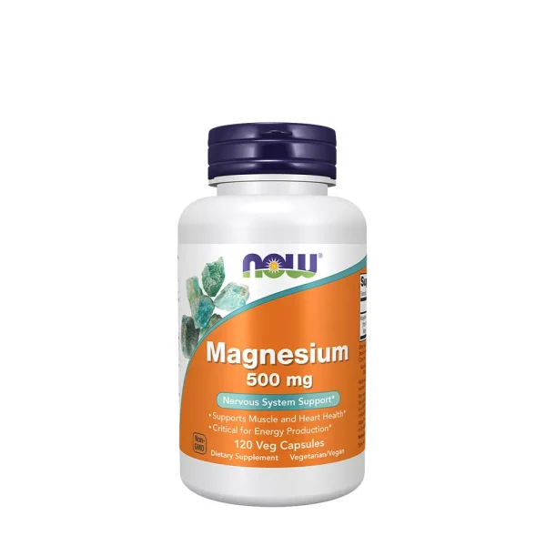 NOW Foods Magnesio 500 mg – 120 cápsulas vegetales