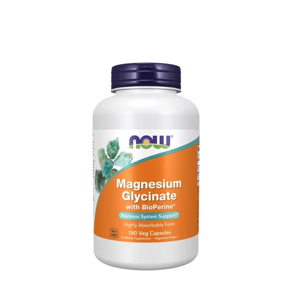 NOW Foods Glicinato de Magnesio con BioPerine – 180 cápsulas