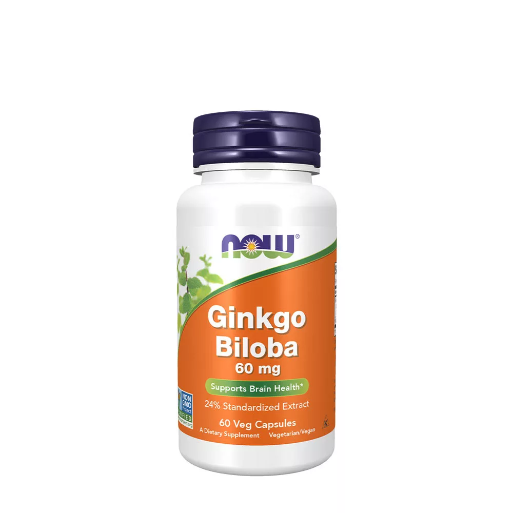 NOW Foods Ginkgo Biloba 60 mg – 60 cápsulas vegetales