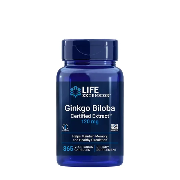Life Extension Ginkgo biloba, extracto 120 mg – 365 cápsulas