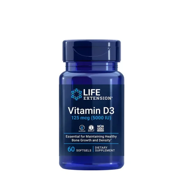 Life Extension Vitamina D3 125 µg, 5000 UI – 60 cápsulas blandas