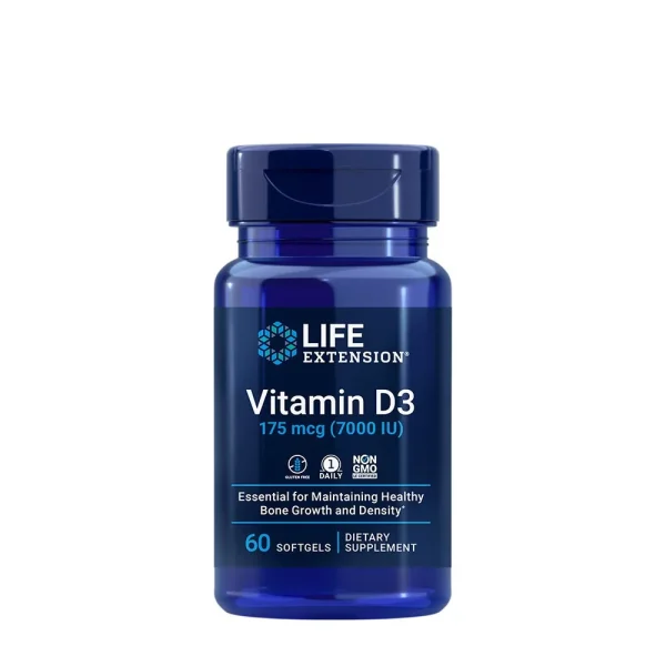 Life Extension Vitamina D3 175 µg, 7000 UI – 60 cápsulas blandas