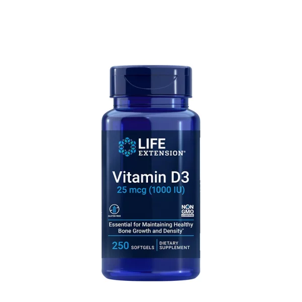 Life Extension Vitamina D3 25 µg, 1000 UI – 250 cápsulas blandas