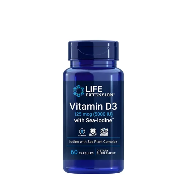 Life Extension Vitamina D3 con Sea-Iodine – 60 cápsulas