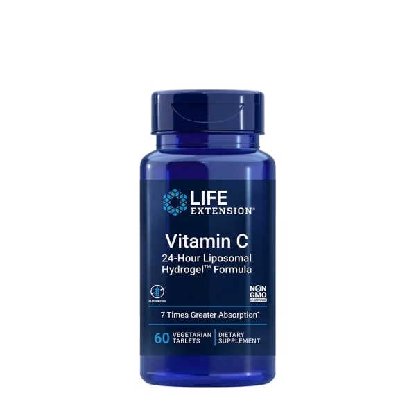 Life Extension Vitamina C 24-Hour Liposomal Hydrogel – 60 comprimidos vegetales