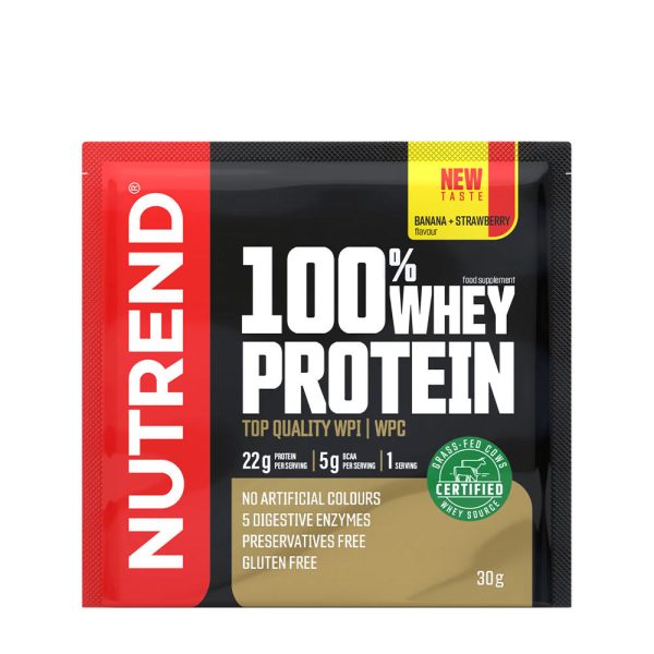 Nutrend 100% proteína de suero (30 g, Banana & fresa) – imagen 1