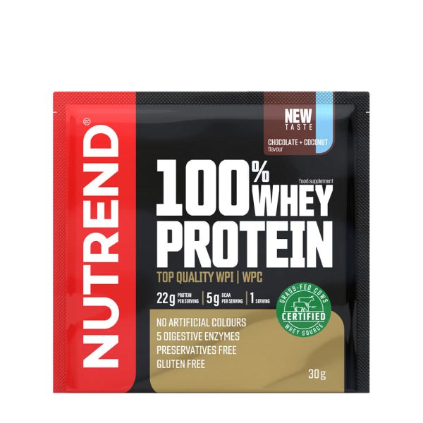 Nutrend 100% proteína de suero (30 g, chocolate Coconut) – imagen 1