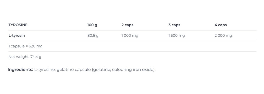 Nutrend Tyrosine (120 cápsulas) – imagen 2 Nutrend Tyrosine (120 cápsulas) – imagen 2