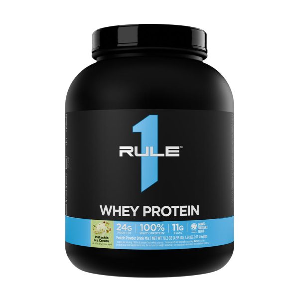 Rule1 proteína de suero (5 lbs, Pistachio Ice Cream) – imagen 1
