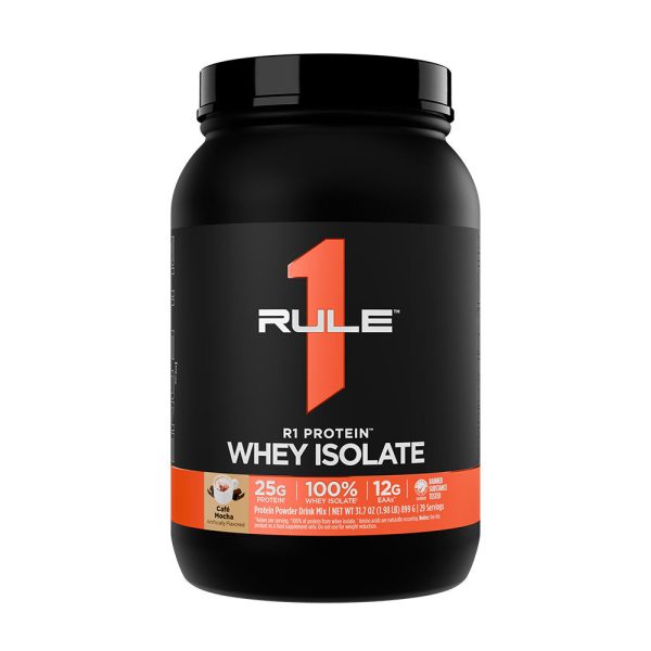 Rule1 R1 proteína Whey Isolate (2 lbs, Café Mocha) – imagen 1