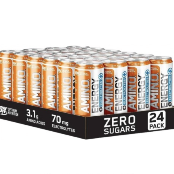 Optimum Nutrition Amino energy drink with electrolytes 24 x 250 ml — sabor naranja