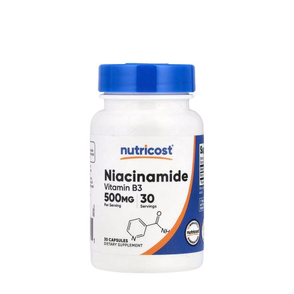 Nutricost vitamina B3 Niacinamide 500 mg (30 cápsulas) – imagen 1