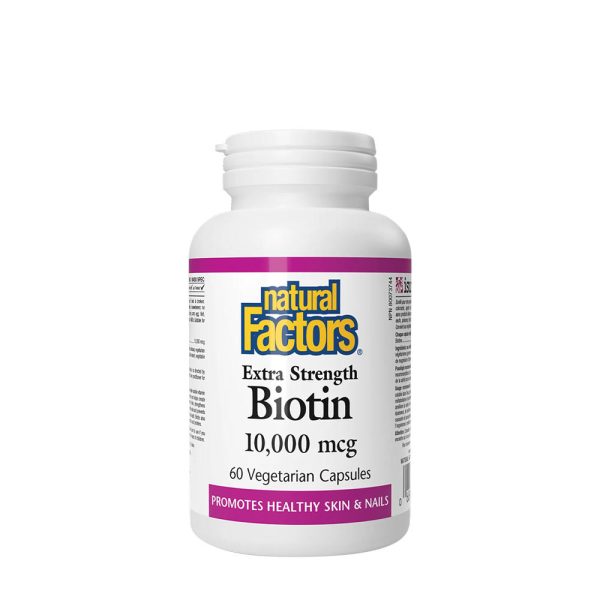 Natural Factors Biotin Extra Strength 10,000 mcg (60 cápsulas) – imagen 1