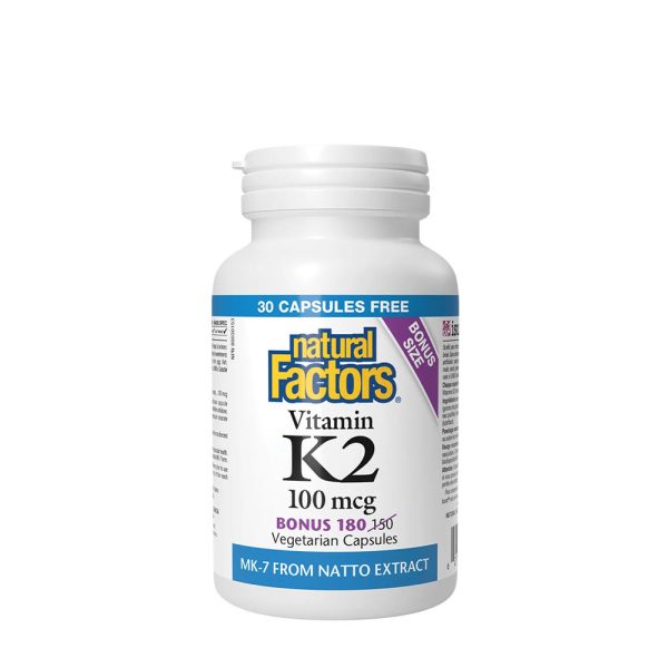 Natural Factors vitamina K2 100 mcg (60 cápsulas) – imagen 1