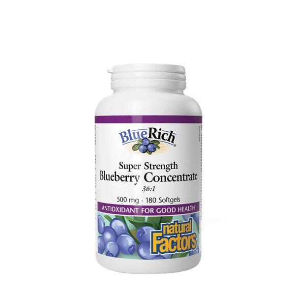 Natural Factors Super Strength arándano Concentrate 500 mg (180 cápsulas blandas) – imagen 1