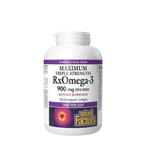 Natural Factors RxOmega-3 Maximum Triple Strength 900 mg (150 cápsulas blandas) – imagen 1