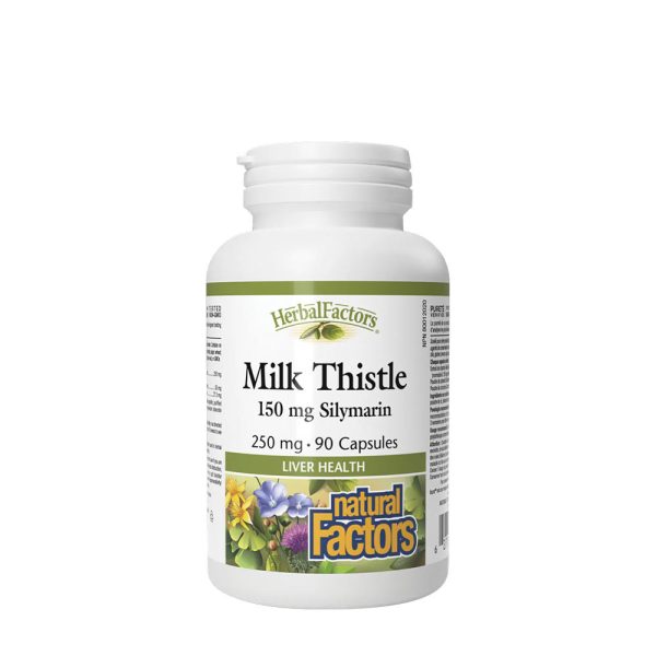 Natural Factors cardo mariano 250 mg/150 mg Silymarin (90 cápsulas) – imagen 1