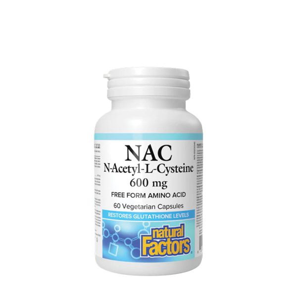 Natural Factors N-Acetyl-L-Cysteine Amino Acid (NAC) 600 mg (60 cápsulas vegetales) – imagen 1