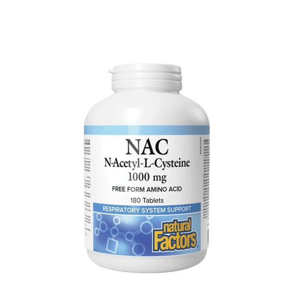 Natural Factors NAC 1000 mg N-Acetyl-L-Cysteine (180 comprimidos) – imagen 1
