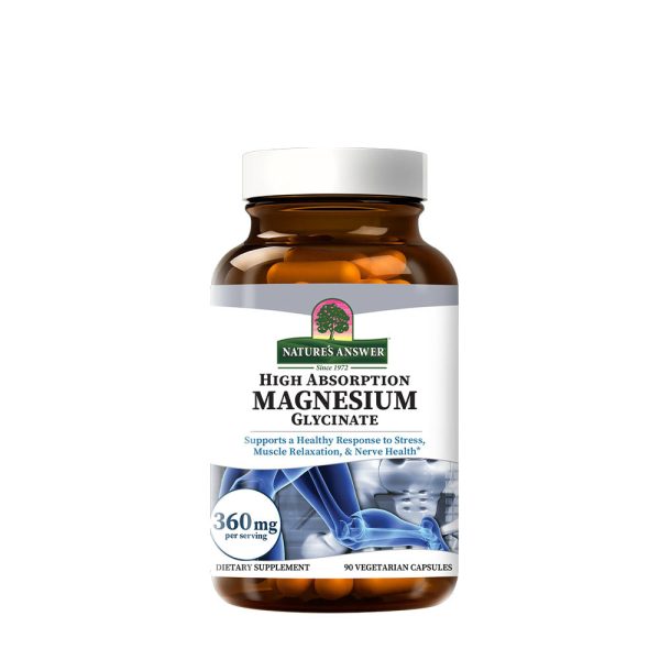 Nature's Answer magnesio glicinato (90 cápsulas vegetales) – imagen 1
