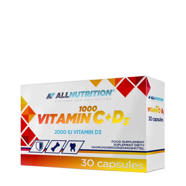Allnutrition Vitamin C 1000 + D3 (30 Cápsula) – imagen 1