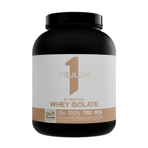 Rule1 Naturally Flavored R1 proteína Whey Isolate (4 lbs, Pure vainilla) – imagen 1