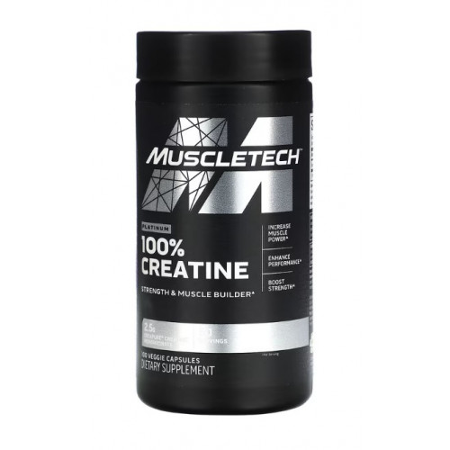 MuscleTech Platinum 100% Creatine — 100 cápsulas vegetales